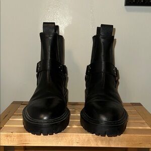 Black Leather Ankle Boots